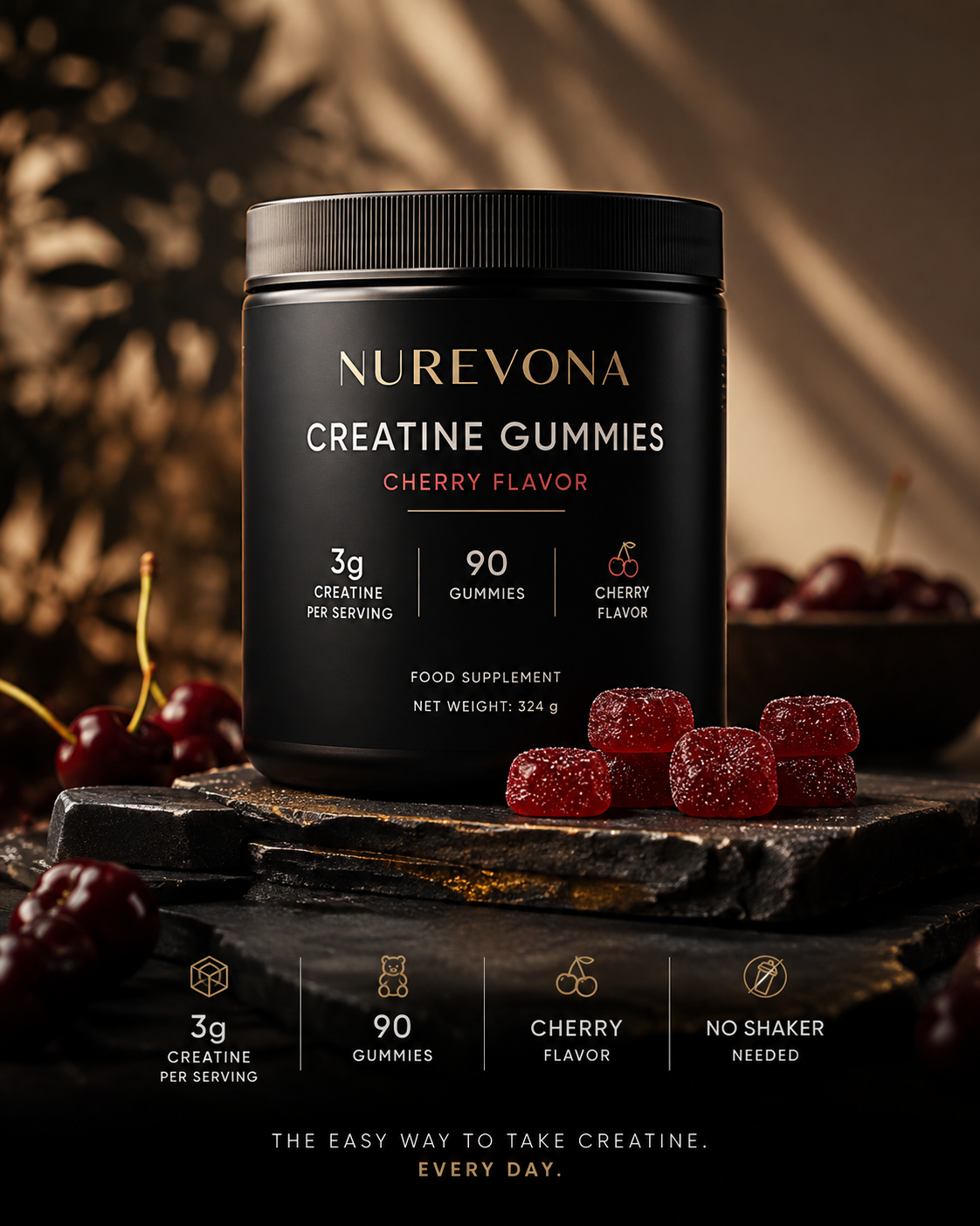 NUREVONA Creatine Gummies - Cherry